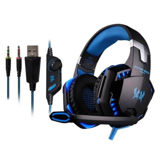 KOTION EACH -G2000 Stereo Gaming Headset Deep Bass Computer Gaming Wired Headphone With LED Light & Mic