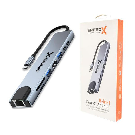 SPEED-X 8 In 1 Multi-Port Type C