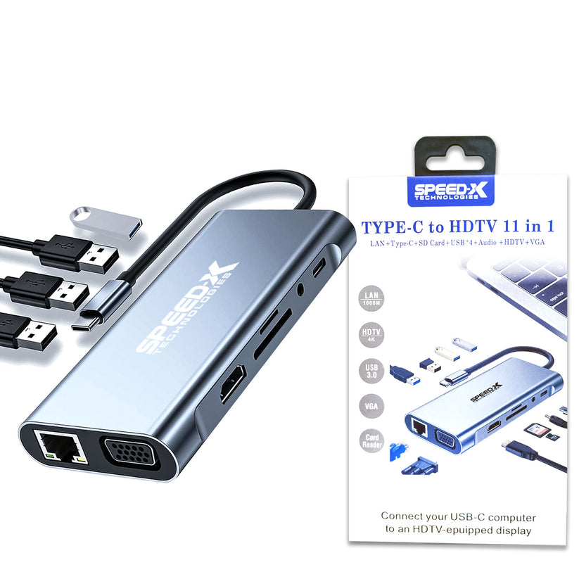 SPEED-X 11 In 1 Multi-Port Type C