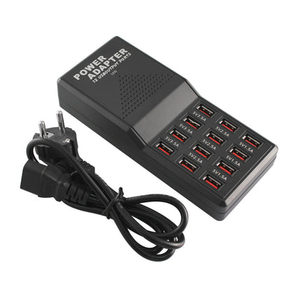 USB Fast Charger 12 Port 12A W858 Fast-charging USB Power Adapter