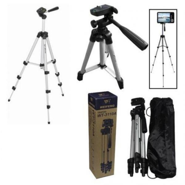 3110 professional 43.5-inch aluminum tripod stand with 3-way panhead and non-slip feet