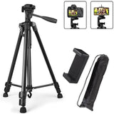 3366 professional 55-inch aluminium tripod stand with mobile holder and 5kg load capacity