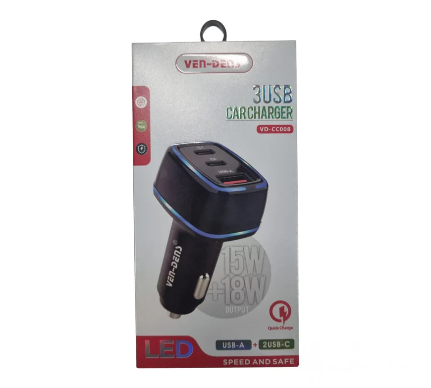 VEN DENS VD-CC008 3 PORT 15W 18W 2C & 1A