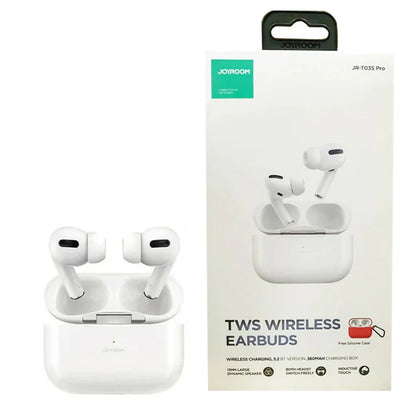 Joyroom JR-T03S Pro (NX3) Wireless Headphones in White With a Thin Red Case