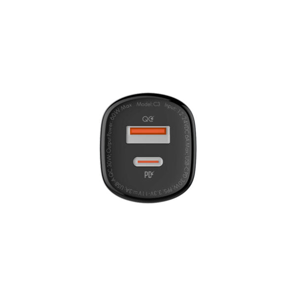 LDNIO C3 60W PD+QC Super Fast Dual PORT Car Charger