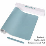 Dual Sided Desk Pad, New Upgrade Sewing PU Leather Office Desk Mat, Waterproof Desk Blotter Protector, Desk Writing Mat Mouse Pad (Classical Blue, 23.6″ x 13.7″)