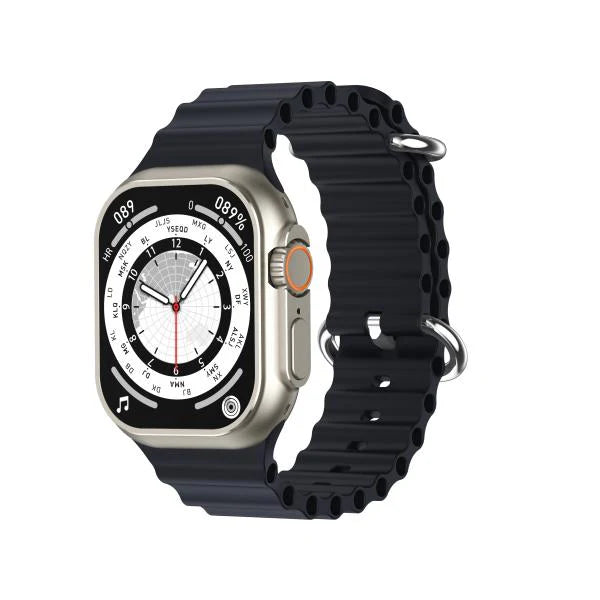 X8 Plus Ultra Series 8 smartwatch with 2.08 inch always-on display, 49mm casing, and wireless charging