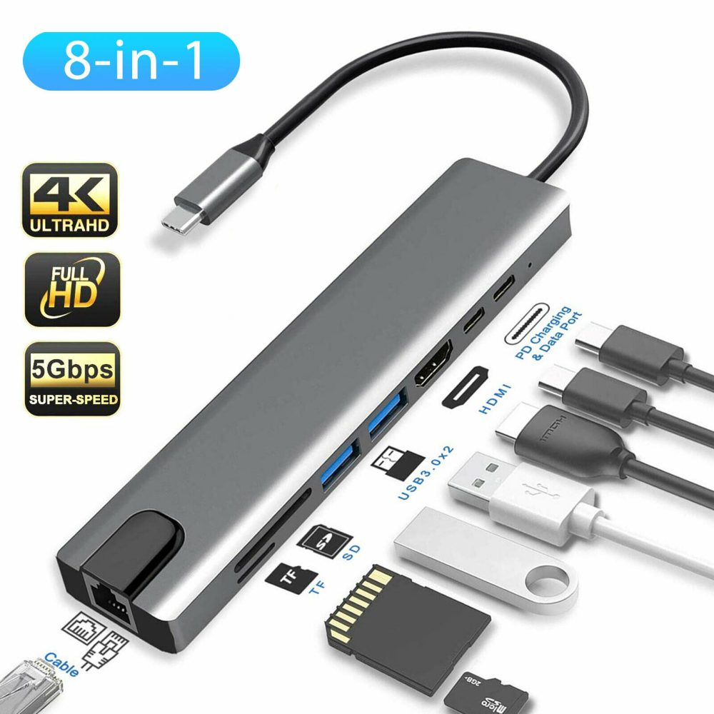 SPEED-X 8 In 1 Multi-Port Type C