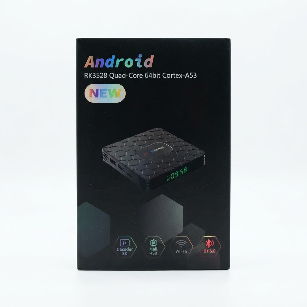 R69 Max RK3528 QUAD CORE 64BIT CORTEX A53 4GB 32GB WIFI 6 Android 14 Smart TV BOX Voice Remote
