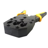 BOSI tools professional network plug crimping tool featuring 4P/6P/8P slots, an integrated wire cutter, cable stripper, and 10 pieces of RJ45 modular connectors