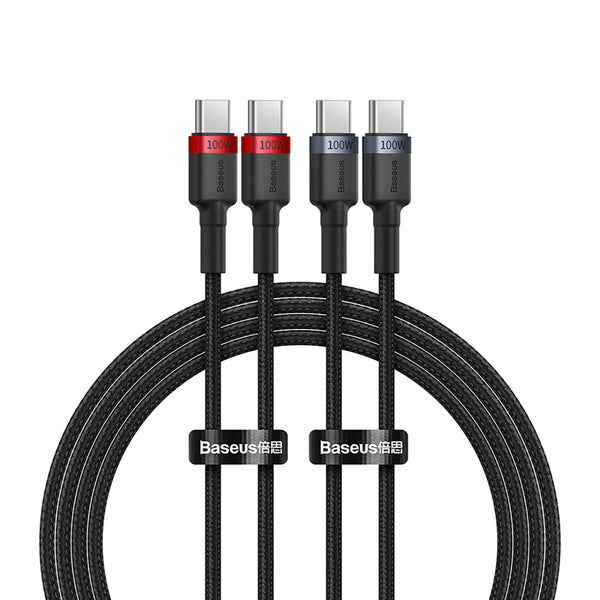 Baseus Cafule Charging Cable USB‐C to USB‐C 100W 1m 2pcs Red Black+Grey Black P10318306003‐00
