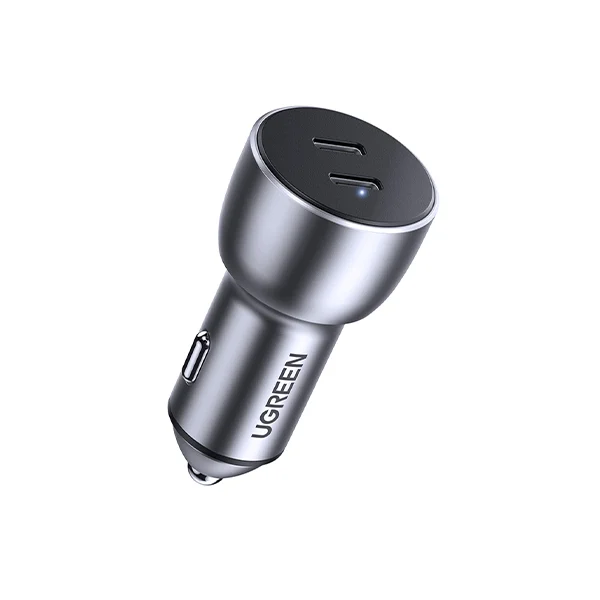 Car charger with Ugreen branding on a white background