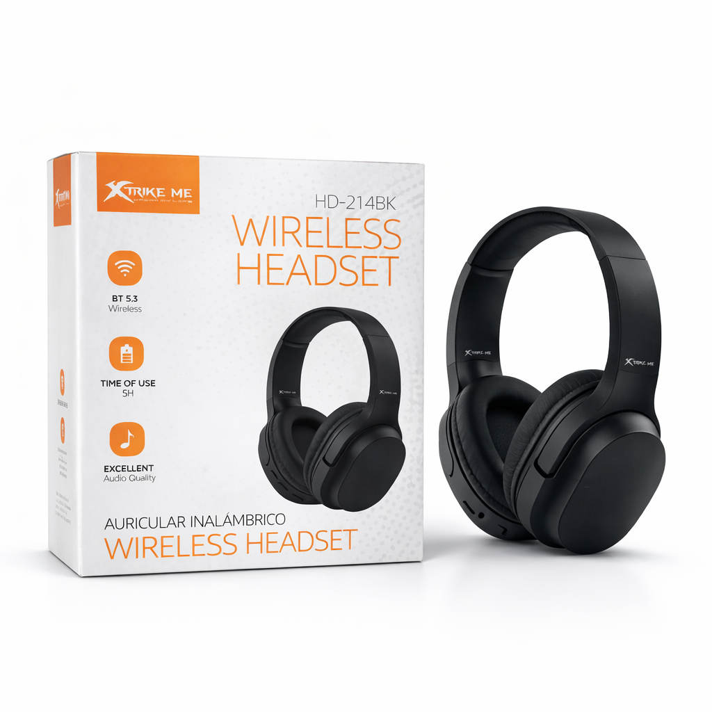 XTRIKE ME HD-214 BK Wireless Bluetooth 5.3 Foldable