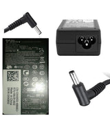 Dell 90W slim laptop charger showing the adapter unit, new pin connector tip, and high-performance power brick design
