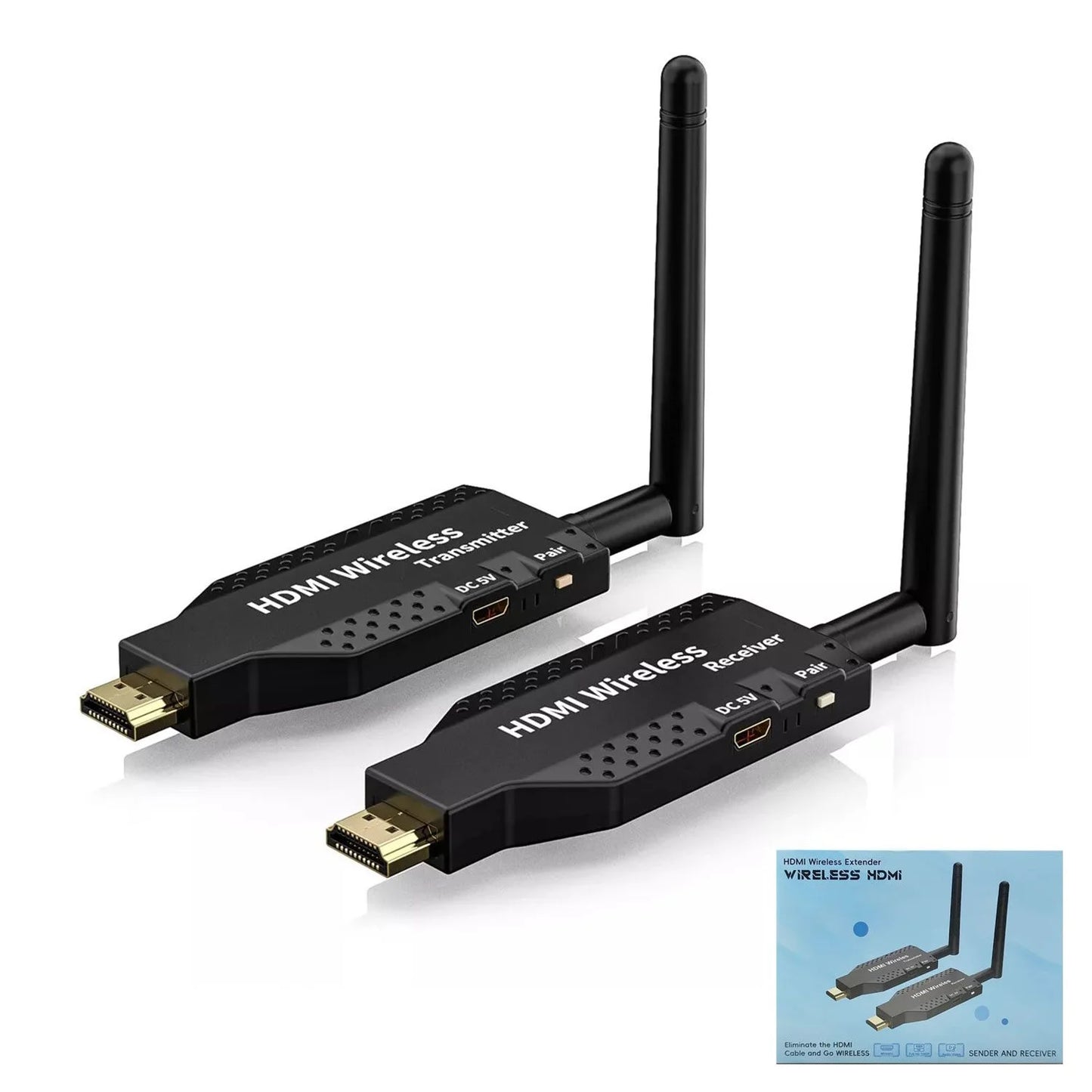 50M Wireless HDMI Extender | 1080P Video Transmitter & Receiver | Plug & Play