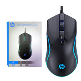 HP G360 wired gaming mouse with 6200 DPI, 6 programmable buttons, and RGB lighting effects for precision gaming performance