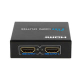 HDMI Splitter 2-Port, supporting 2K and 4K high-definition resolutions, designed to distribute video and audio signals to two displays simultaneously, ideal for home entertainment, gaming, and professional display configurations