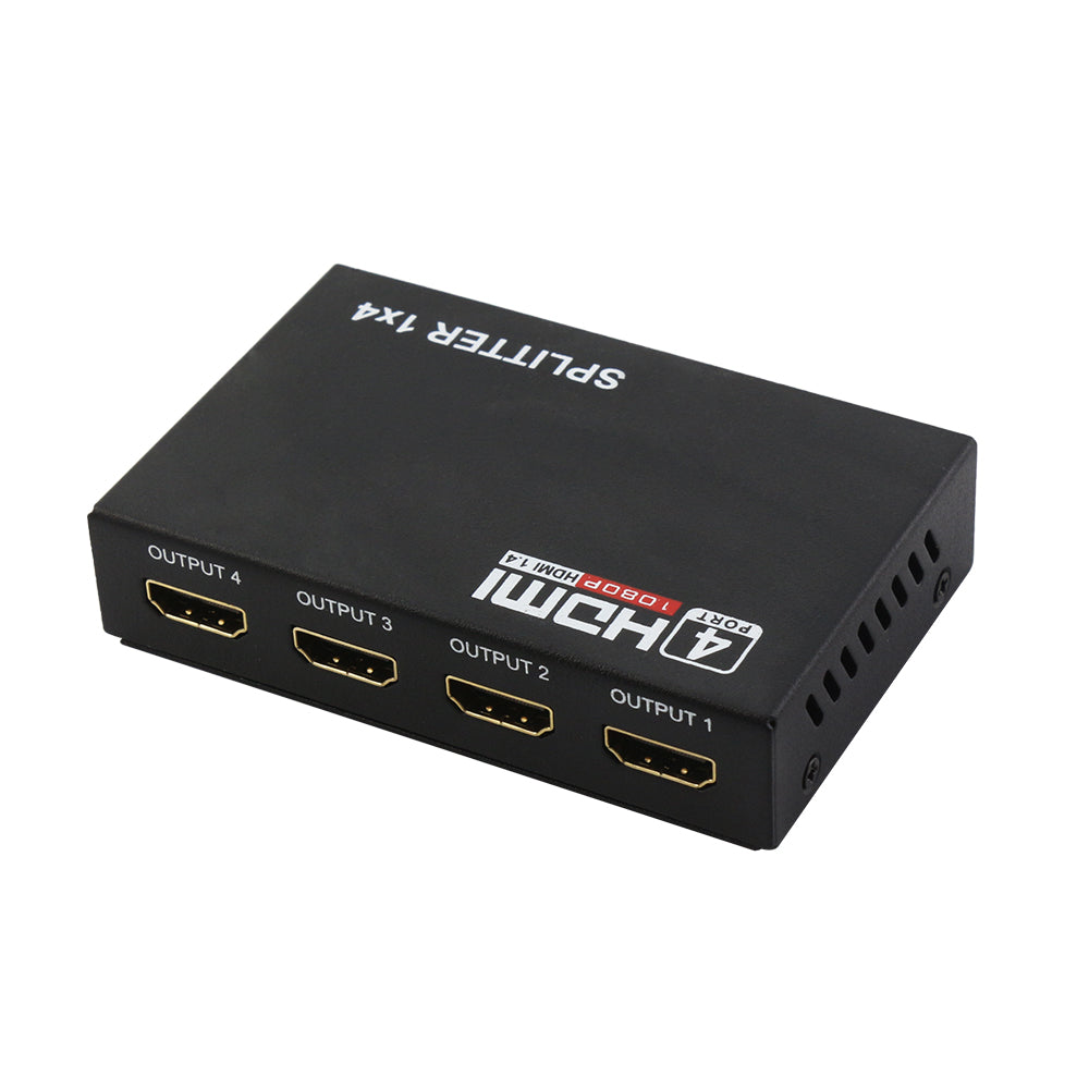 HDMI Splitter 4-Port, supporting 2K and 4K resolution for visual excellence, designed to distribute high-definition video and audio signals to multiple displays simultaneously, perfect for gaming, home theaters, and professional presentations
