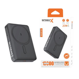 SPEED-X SP-WP40 magnetic wireless power bank featuring 10000mAh capacity, strong magnetic alignment, 20W PD fast charging Type-C port, and LED battery status indicators