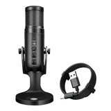Jmary MC-PW9 RGB professional USB condenser microphone for podcasting and gaming with noise reduction and mute button