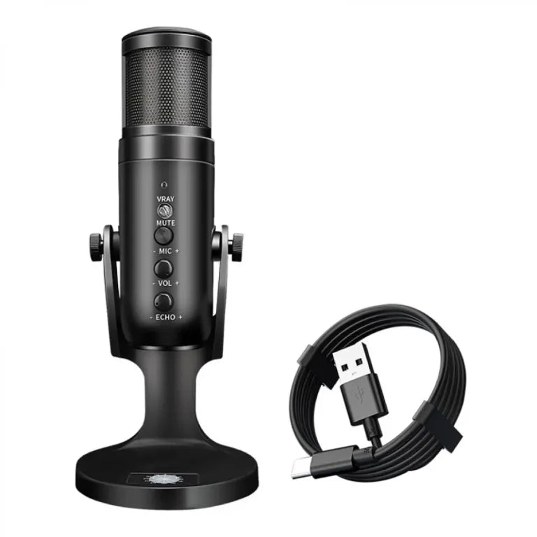 Jmary MC-PW9 RGB professional USB condenser microphone for podcasting and gaming with noise reduction and mute button