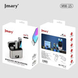 Jmary MW-15 wireless lavalier microphone with Type-C receiver and 48-hour battery life charging case for Android smartphones