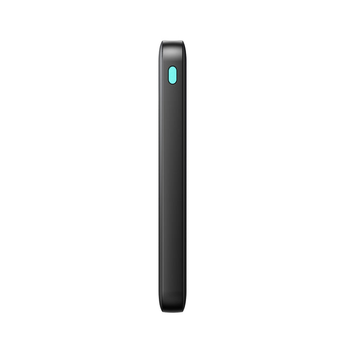 Joyroom JR-T012 10000mAh power bank featuring dual USB output ports, Type-C and Micro inputs, and a 4-level LED battery indicator