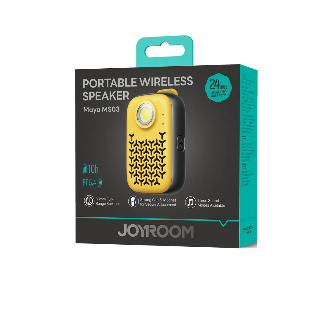Technical close-up of the Joyroom JR-MS03 magnetic clip system and USB-C charging interface.