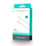 Technical close-up of the Joyroom S-A45 48-strand high-density nylon braiding and anti-oxidation terminals.