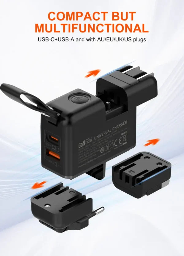 LDNIO Q2618 EU GaN 65W All-in-one Adapter With C-C Cable