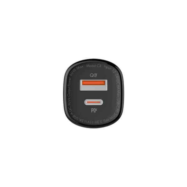 LDNIO C3 60W PD+QC Super Fast Dual PORT Car Charger