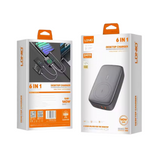 Close-up of LDNIO Q4010 ports showing PD3.0 and QC3.0 compatibility for fast charging.