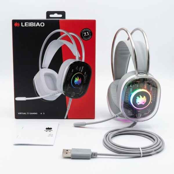 LEIBIAO A5 Crystal RGB Gaming Headphones