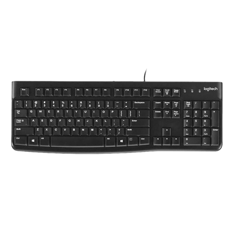 Logitech K120 USB Wired Keyboard Spill-Resistant Full-Size Layout for Office and Home Use