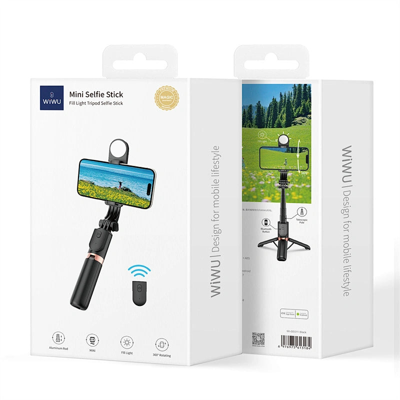 Close-up of the Wi-SE011 adjustable smartphone holder and extendable aluminum sections