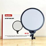 Close-up of the NEEPHO NP-26 inline control switch for brightness and color mode adjustment