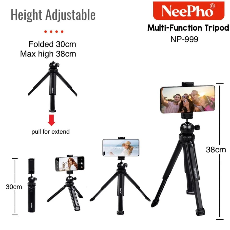 Neepho NP-999 Multifunction Tripod for Shooting Professional Camera and Phone Tripod Stand