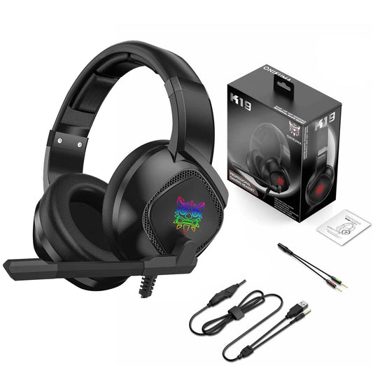 Onikuma K19 RGB Wired Stereo Gaming Headset with True Noise Cancellation