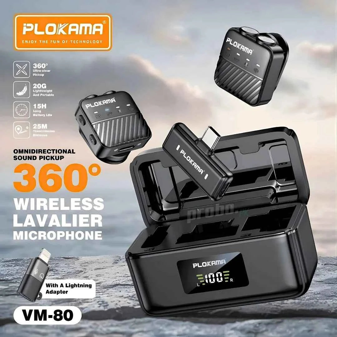 Plokama VM-80 Wireless Dual Microphone with Noise Reduction – iOS & Android
