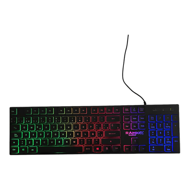 RAMKO R510 RGB Gaming Keyboard Silent and Soft Keys with Backlight Design