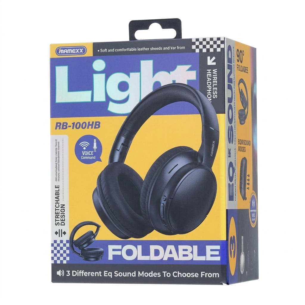 Close-up of the adjustable headband and soft cushioned earcups on the REMAX RB-100HB