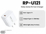 Close-up of the USB-C port and CN plug design of the REMAX RP-U121