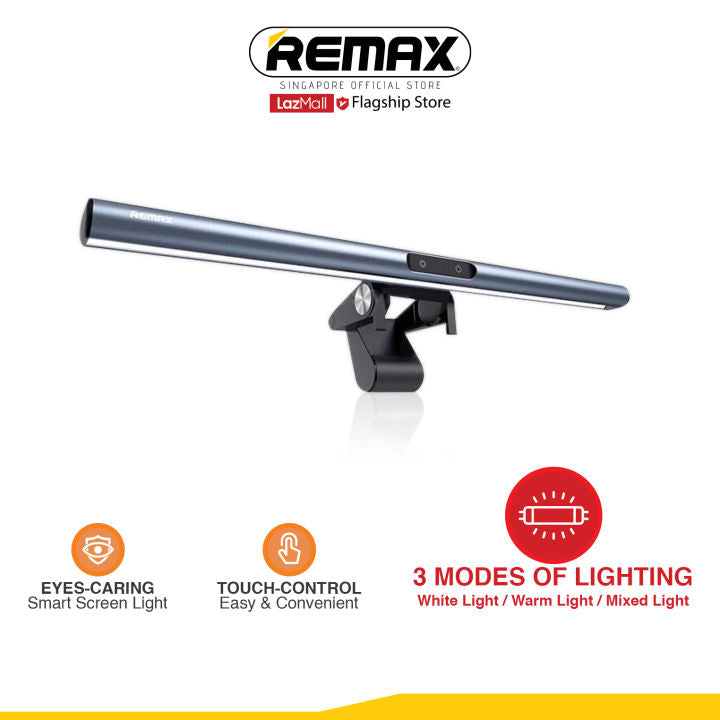 Close-up of the touch control panel and aluminum finish of the REMAX RT-E910 lamp