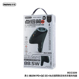 REMAX RCC339 Warriors Series 88.5W PD and QC 2C+1A Fast Car Charger with Digital Display