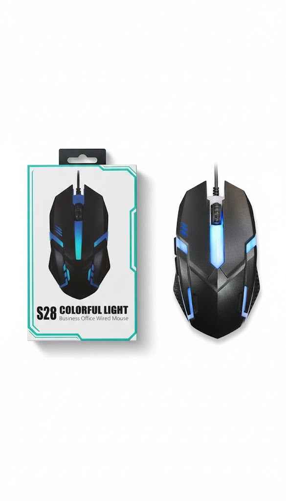 S28 RGB Gaming Wired Mouse Precision Control with Dynamic Lighting
