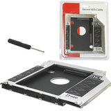 Close-up of SATA 3.0 interface and mounting bracket on 9.5mm HDD caddy