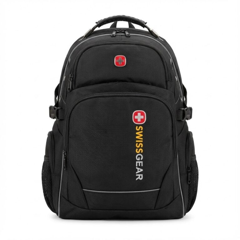 Close-up of the 17-inch laptop compartment and internal organizer pockets