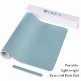 Dual Sided Desk Pad, New Upgrade Sewing PU Leather Office Desk Mat, Waterproof Desk Blotter Protector, Desk Writing Mat Mouse Pad (Classical Blue, 23.6″ x 13.7″)