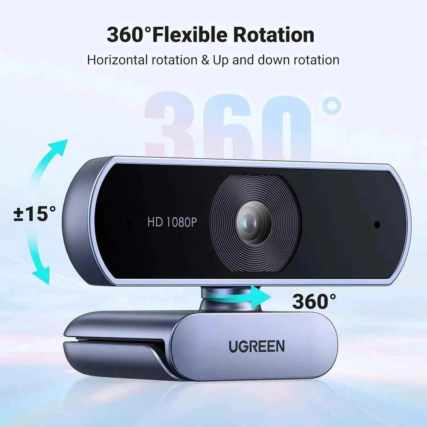 UGREEN CM717 2K Webcam with Microphone, Full HD USB Web Camera 360 25442