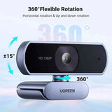 UGREEN CM717 2K Webcam with Microphone, Full HD USB Web Camera 360 25442